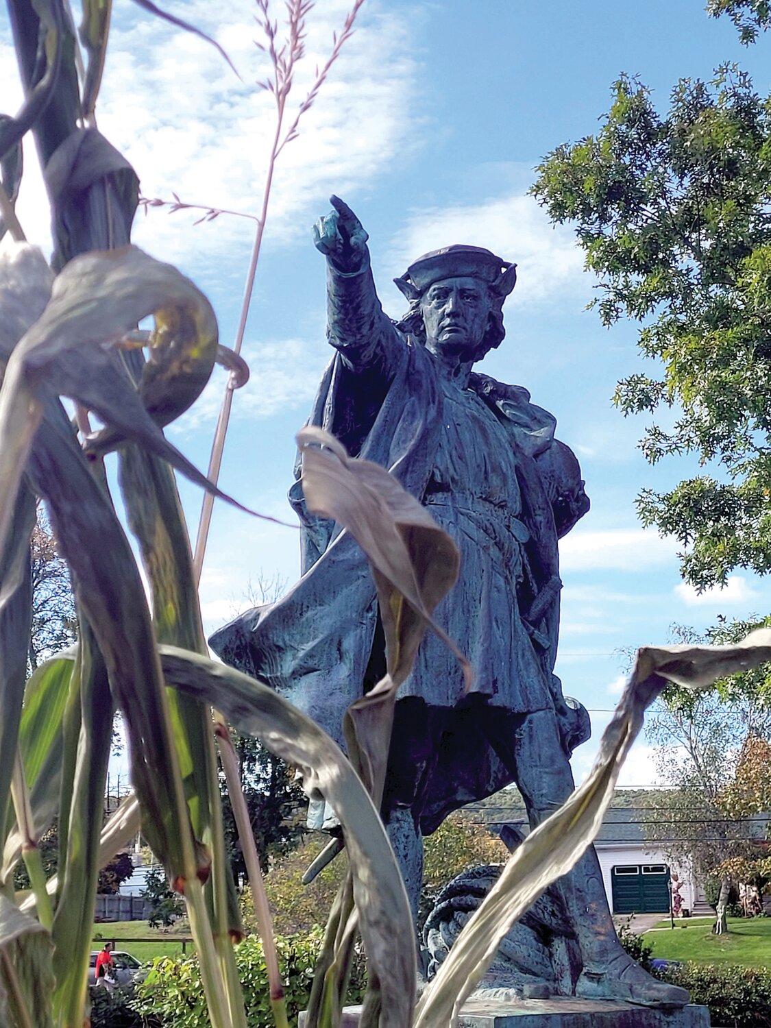 STATUE UNVEILED: The statue lived in Providence for 130 years. It was vandalized and removed and sat in storage before it was erected in Johnston’s War Memorial Park. On Monday, Columbus Day, the historic Christopher Columbus statue was unveiled to the public.